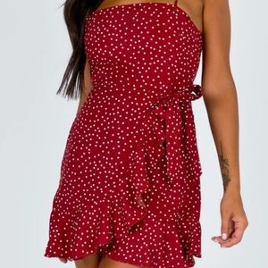 Princess Polly Red Polka Dot Mini Dress